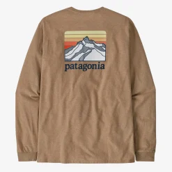 T-Shirts|Shirts-Patagonia Men's Long-Sleeved Line Logo Ridge Responsibili-Tee (SALE)