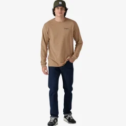 T-Shirts|Shirts-Patagonia Men's Long-Sleeved Line Logo Ridge Responsibili-Tee (SALE)