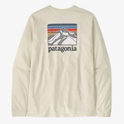 T-Shirts|Shirts-Patagonia Men's Long-Sleeved Line Logo Ridge Responsibili-Tee (SALE)
