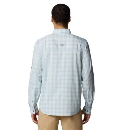 Shirts-Columbia Men's PFG Wild Cast Performance Yarn Dye Long Sleeve Shirt Crushed Blue Multi Mod Ombre