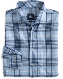 Shirts-Johnnie-O Micke Button Up Shirt for Men (SALE) Laguna Blue
