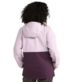 Rain & Snow Wear-L.L.Bean Mountain Classic Anorak, Colorblock for Women Lavendar Ice/ Eggplant