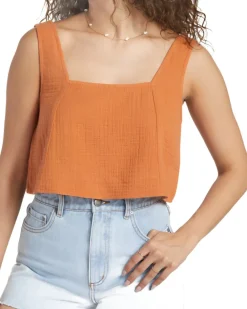 Tank Tops-Billabong Open Skies Top Woven Shirt for Women (SALE)