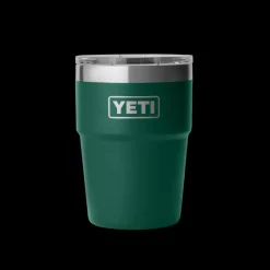 Bottles & Mugs-Yeti 16oz Rambler Stackable Cup Black Forest Green