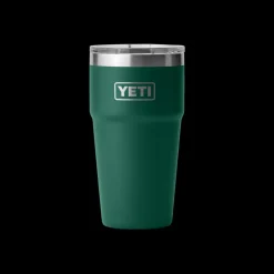 Bottles & Mugs-Yeti 20oz Rambler Tumbler Stackable Cup Black Forest Green