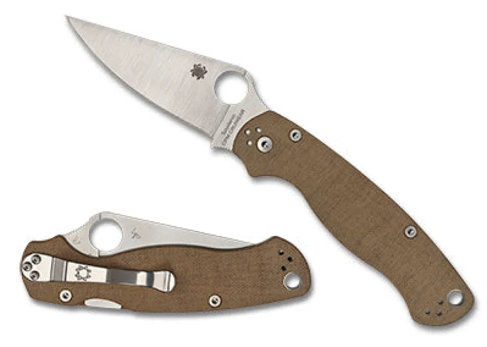Health & Safety-Spyderco Para Military 2 CPM CRU-Wear Micarta
