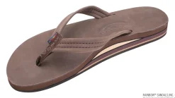 Sandals-Rainbow Premier Leather Double Arch 3/4" Medium Strap Sandals for Women Expresso
