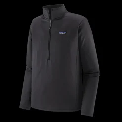 Fleece-Patagonia R1 Daily Zip-Neck Pullover for Men (SALE) Ink Black/Black X-Dye