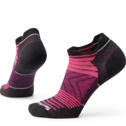 Socks-Smartwool Run Stripe Zero Cushion Low Ankle Socks for Women Power Pink