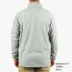 Casual|Fleece-AFTCO Sentinel 1/4 Zip Pullover for Men (SALE) Harbor Gray Heather