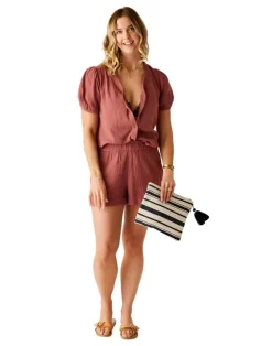 Bags & Wallets-Carve Designs Treasure Clutch (SALE) Navy Beach Stripe