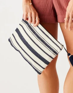 Bags & Wallets-Carve Designs Treasure Clutch (SALE) Navy Beach Stripe