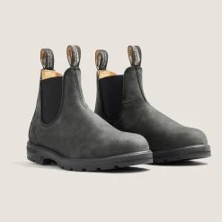 Boots|Boots-Blundstone Unisex 587 Chelsea Boots Rustic Black