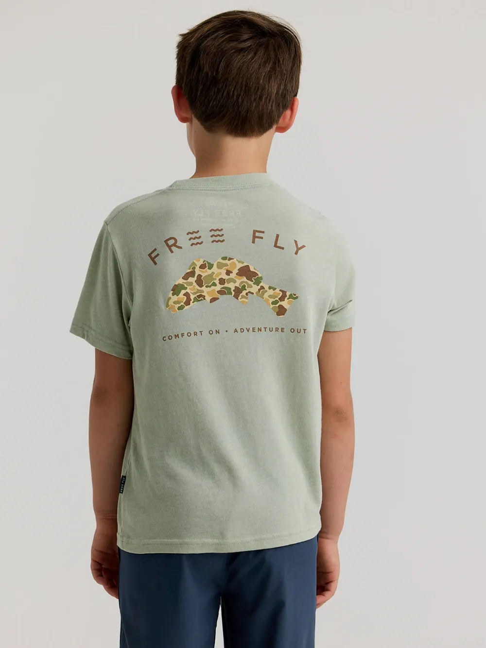 Tops-Free Fly Apparel Vintage Camo Redfish Tee for Youth