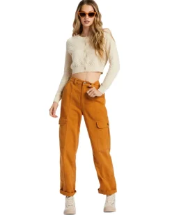 Pants-Billabong Wall To Wall Denim Cargo Pant for Women (FINAL SALE) Cider