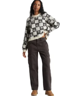 Pants-Billabong Wall To Wall Denim Cargo Pant for Women Black Sands