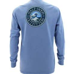 T-Shirts|T-Shirts-Half-Moon Outfitters Wave Logo Long Sleeve T-Shirt