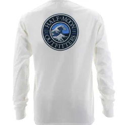 T-Shirts|T-Shirts-Half-Moon Outfitters Wave Logo Long Sleeve T-Shirt