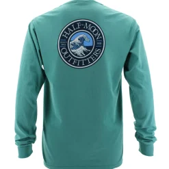 T-Shirts|T-Shirts-Half-Moon Outfitters Wave Logo Long Sleeve T-Shirt