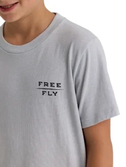 Tops-Free Fly Apparel Wild Caught Tee for Youth Heather Aspen Grey