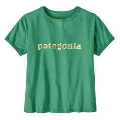 T-Shirts|Shirts-Patagonia Women's '73 Text Logo Organic Ringer Tee (SALE)