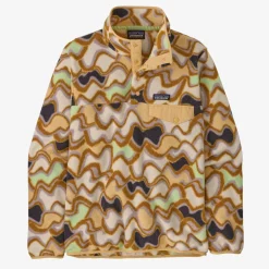 Fleece-Patagonia Women's Lightweight Synchilla Snap-T Fleece Pullover (SALE) Small Currents: Natural